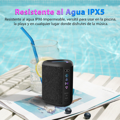 Bocina Bluetooth Inalámbrico Portátil Impermeable Rgb Aux Tf