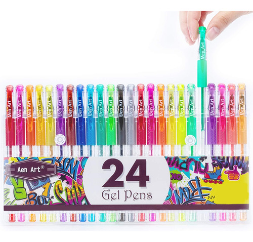 Aen Art Glitter Gel Pens Marcadores Punta Fina Colores Con Y