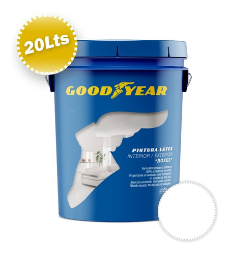 Pintura Latex Goodyear Blanco Mate Interior Exterior 20 Lts 