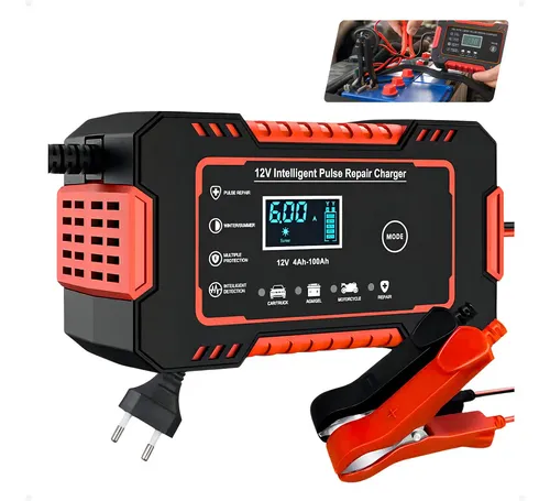 Carregador de Bateria O.T 12V 6A Bivolt Inteligente para Carro Mo...