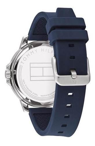 Reloj Tommy Hilfiger Original Hombre Mod. 1791627 Azul Color de la correa Azul marino Color del bisel Plateado Color del fondo Azul marino