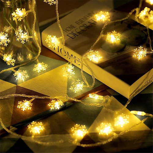 Cadena De Luces Led K Led Con Forma De Copos De Nieve Para N