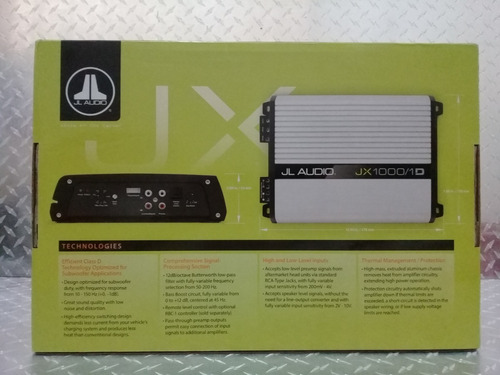 Amplificador Jl Audio Jx1000 1d Clase D Monoblock 1000w Mercado Libre