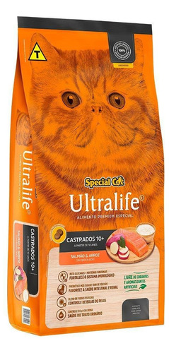 Ração Special Cat Ultralife Gatos Senior Cast Salmão 10kg