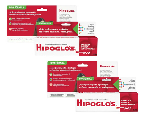 2 Un Pomada Hipoglos Original 120g Tratamento Intensivo