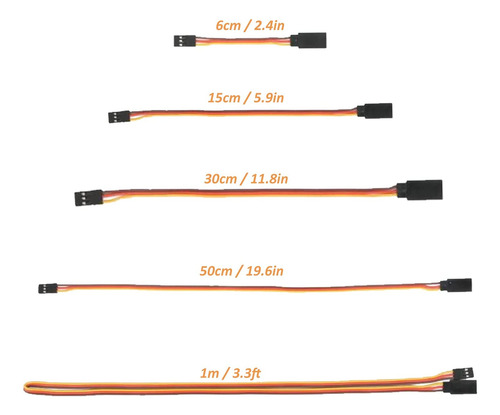 Aediko 22 Cables De Extensión Servo De 3 Pines Macho A Hembr