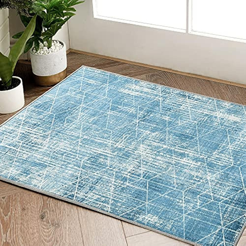 Jinchan Tapete Para Puerta 2x3 Area Rug Blue Soft Floor Cove