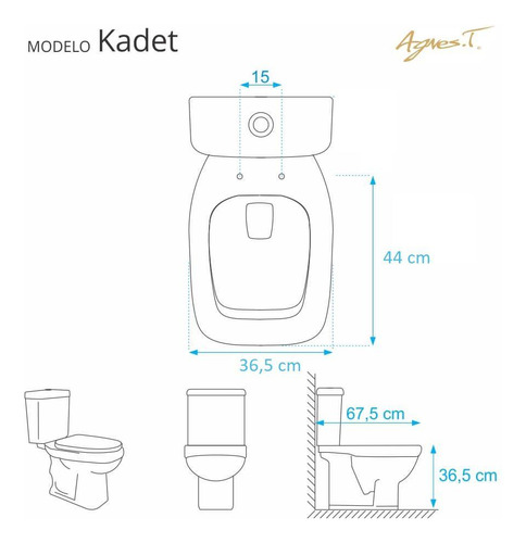 Tampa De Vaso kadet Branco Para Bacia Agnest 6lpf