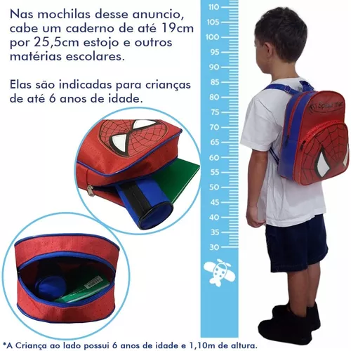 Mochila Pequena Infantil Lona Homem Aranha Escolar 5 Anos