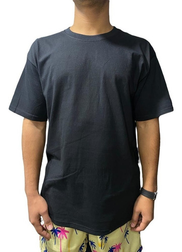 Polera Manga Corta Lisa Hombre Para Estampar Basics Overside