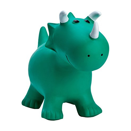 Triceratops De Plastico Inflable Saltarin Color Verde Niños