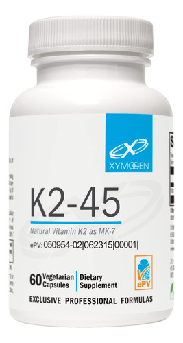 Xymogen K2-45 Vitamina K2 Mk-7 De Soja No Gmo Apoyo Óseo