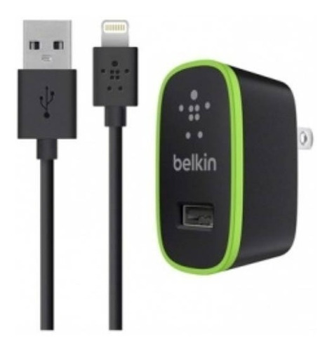 Imagen 1 de 1 de Cable De Carga Belkin Lightning A Usb Negro / F8j052tt04-blk