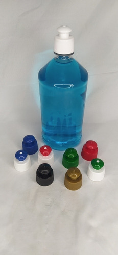 Envase Plástico Cilíndrico Litro Transp. Tapa Push Pull 28mm