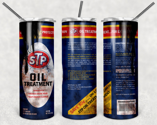 Termo Personalizado Tipo Aditivo De Gasolina Stp De 20oz Sublimado Con Tu Nombre