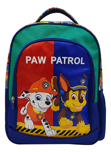 Mochila Infantil Paw Patrol Grande 40 X 30 Cm Color Verde