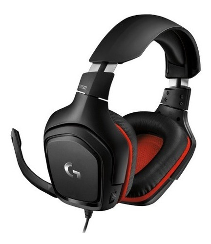 Headset Logitech Gaming G332 Black-red Multiplataforma 3.5mm