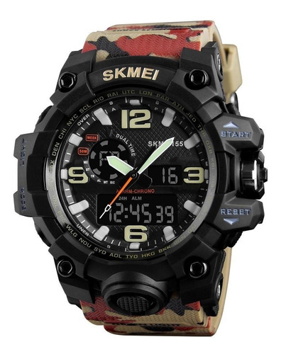 Reloj Cronometro Hombre Skmei 1155 Digital Camuflado Luz