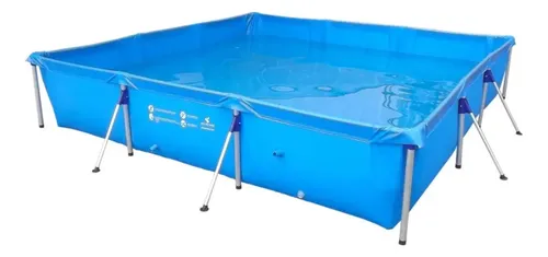 Piscina Retangular 5000l Botafogo Pvc Azul Para 7 Pessoas