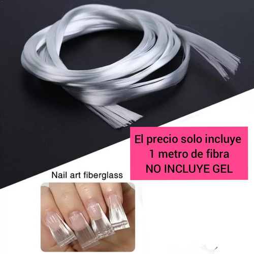 Fibra De Vidrio Para Uñas 1 Metro=18 Tiritas Aprox Gel Uv