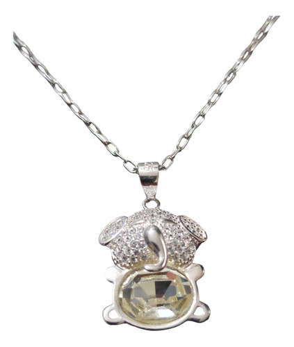 Cadena Collar Elefante Swarovski Mujer Niña Plata 925 + Caja