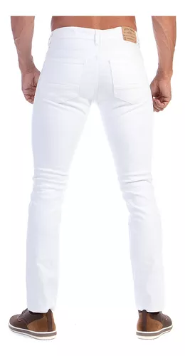 libertad República Malawi Jeans Pantalón De Mezclilla Stretch Blanco Para Hombre