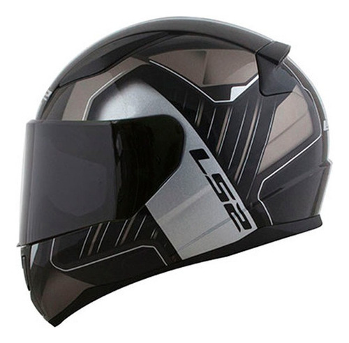 Capacete Ls2 Ff353 Rapid Medal Cor Preto/Cinza/Dourado Tamanho do capacete 58