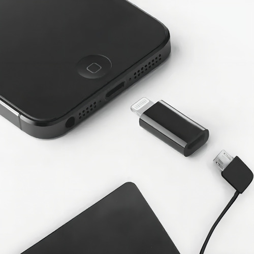 Adaptador Ios Lightning Conversor Para Micro Usb V8 Otg Cor Preto