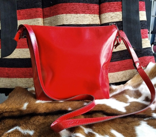 Cartera De Piel Color Rojo 100% Cuero Cantidad 1