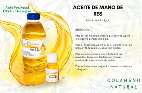 Aceite De Mano De Res Original - mL a $73