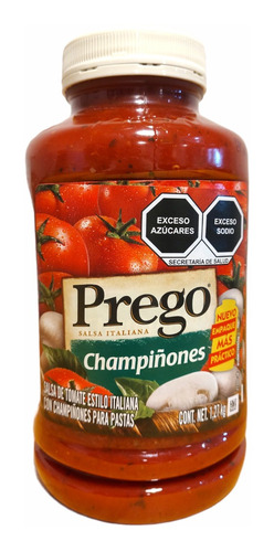 Salsa De Tomate Para Pastas Con Champiñones Prego 1.27kg
