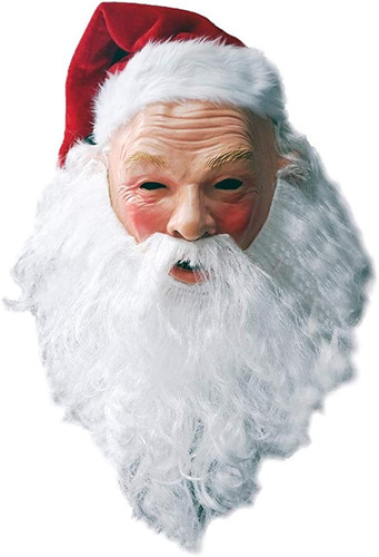 Mascara Con Peluca Y Barba De Santa Claus Para Navidad