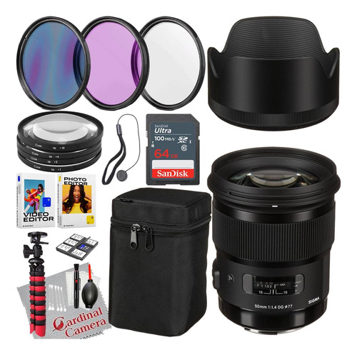 Lente Sigma 50mm F/1.4 Dg Hsm Art Para Nikon F + Accesorios