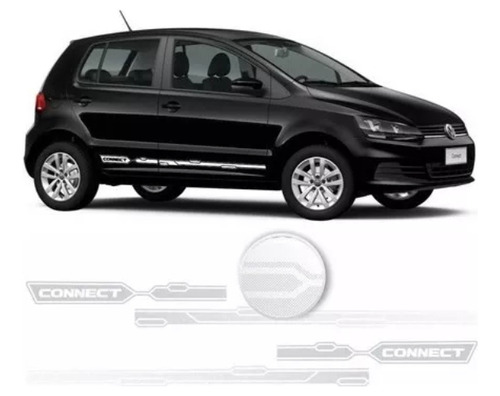 Kit Adesivos Fox Connect Faixa Lateral Volkswagen Cinza Cor Personalizado