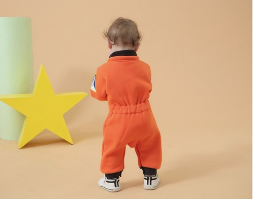 Imagem 5 de 10 de Fantasia Astronauta Bebe E Recém Nascido Body Traje Espacial