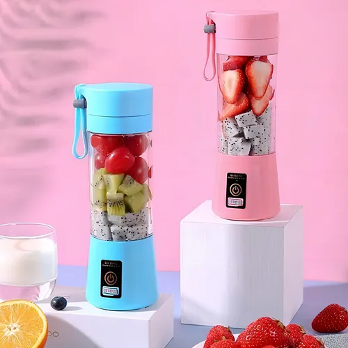Mini Liquidificador Portátil Recarregável Pratico 6 Lâminas Cor Rosa Voltagem 110v/220v (bivolt