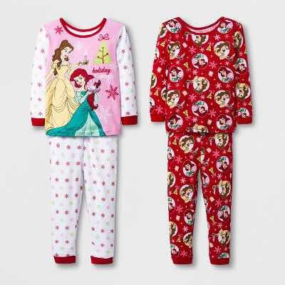 Pijamas Niña Princesas Navidad Set De 2 Talla 3