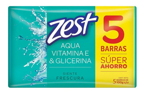 Jabón Zest Aqua 5pack 500g (100g C/u)