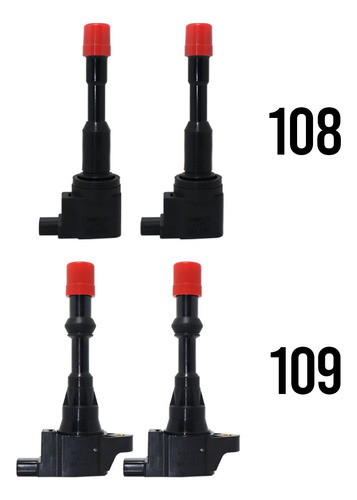 2 Bobinas Ignição Traseira Dianteira Fit 1.4 04 A 08 108 109