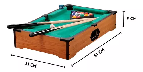 Brinquedo Mini Mesa De Bilhar Snooker Sinuca Infantil 2 Taco