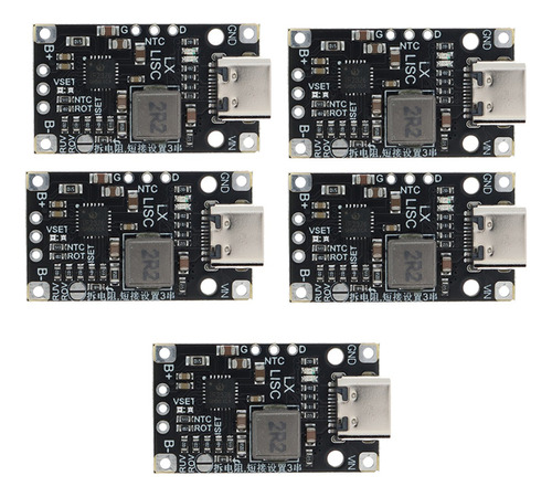 Módulo De Refuerzo De Carga De Batería De Litio Bms, 5 Unida