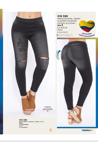 Pantalon/jeans Colombiano Dama Terra 019-399 Pv20 Roto