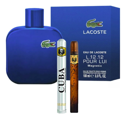 Lacoste Pour Lui Magnetic 100ml Caballero+perfume Cuba 35ml