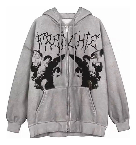 & Nuevos Sudadera Con Capucha Y2k De Talla Grande Con Cierre
