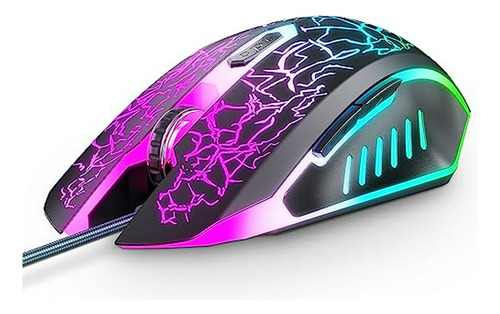 Mouse Gamer Con Luces Rgb, 6 Botones Programables Y 4 Dpi Aj