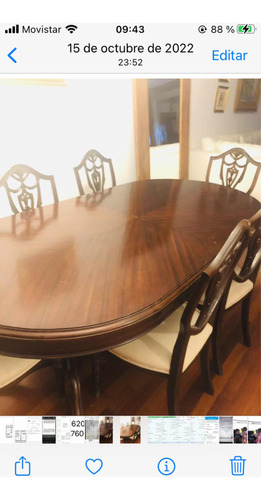 Venta Mesa Comedor Y  6 Sillas Tapizadas Excelente Estado