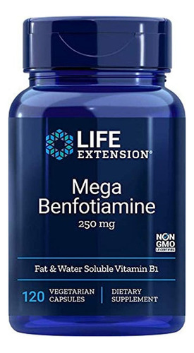 Life Extension Mega Benfotiamina 250 Mg, 120 Cápsulas Vegeta