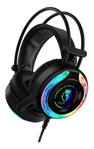 Auricular Gamer Ditron Vincha Ajustable Micrófono Pc Rgb Led