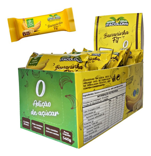 Doce Bananinha Fitness Barra Caixa Com 20un 28g
