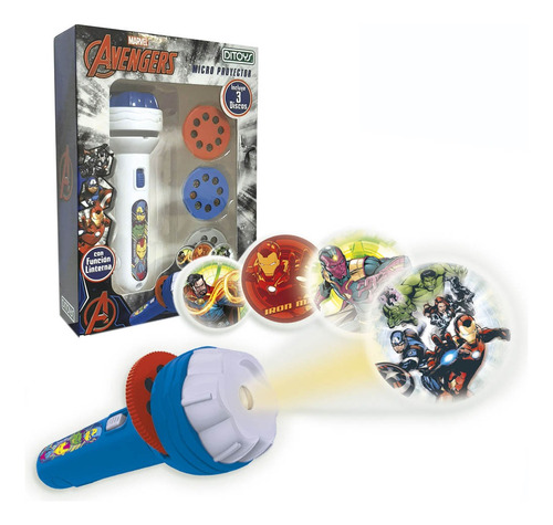 Linterna Micro Proyector Infantil Avengers Marvel 2588 Edu